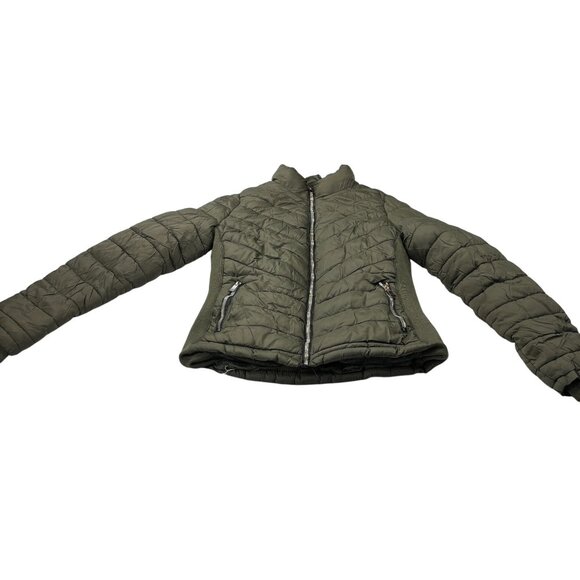 YMI Collection Olive Green Womens Puffer Jacket With Zipper Closure & Fleece Lin - Picture 7 of 12